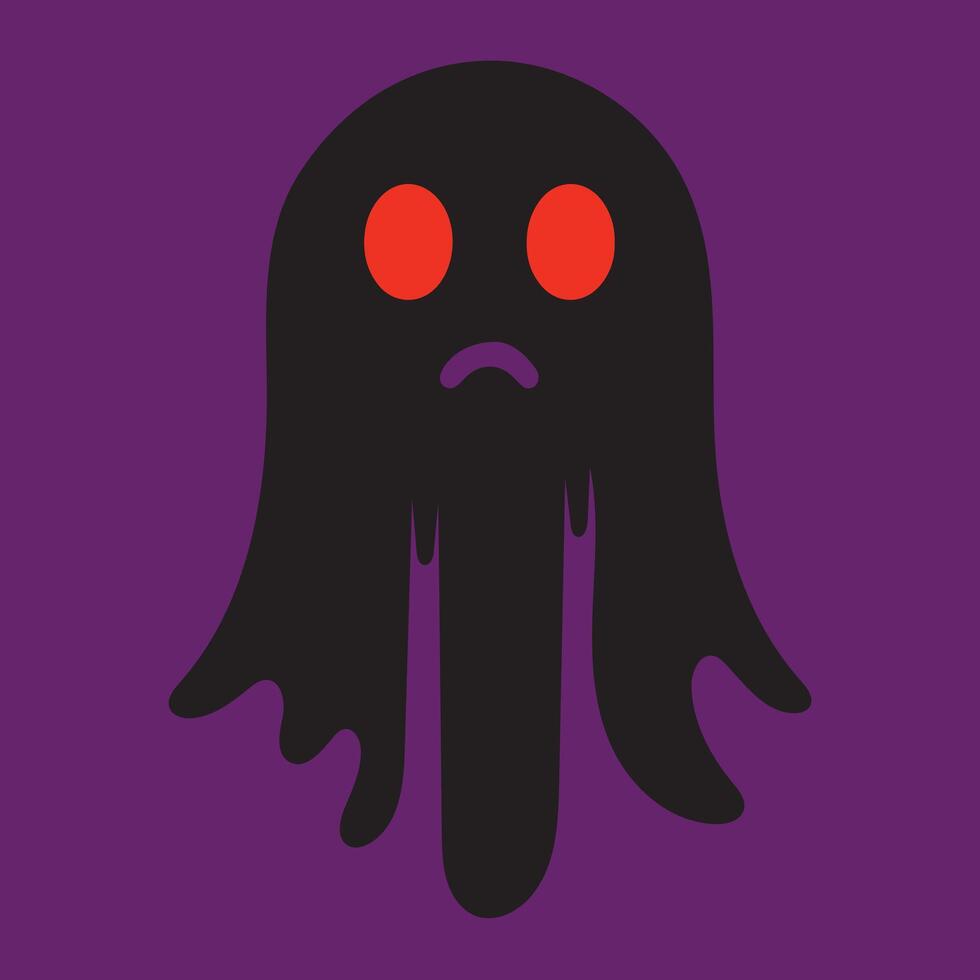 A ghost with red eyes and a purple background vector