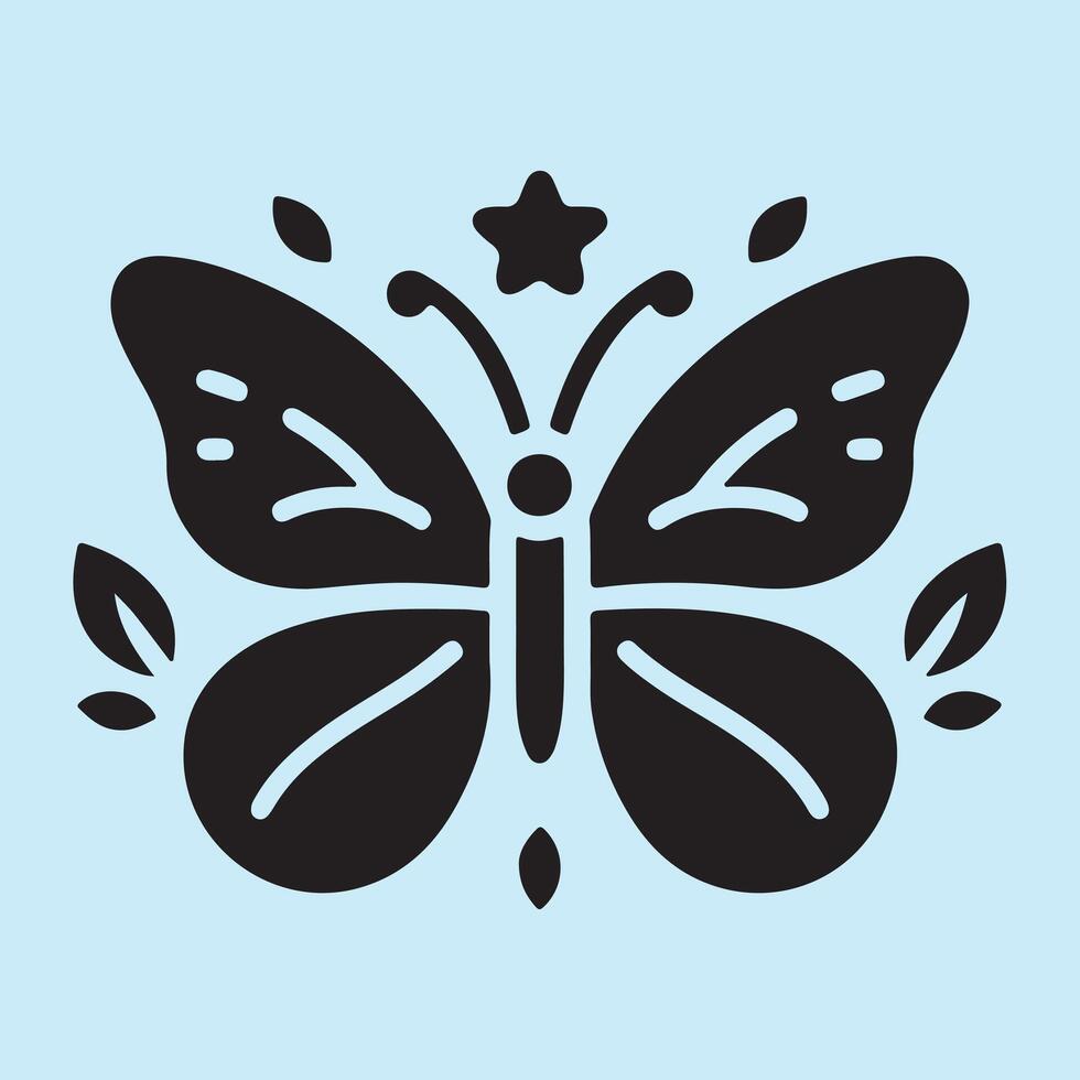 Butterfly black icon illustration vector