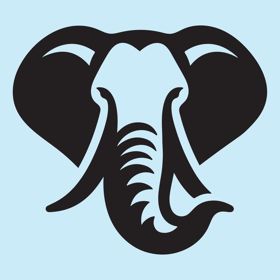 An elephant head on a blue background vector