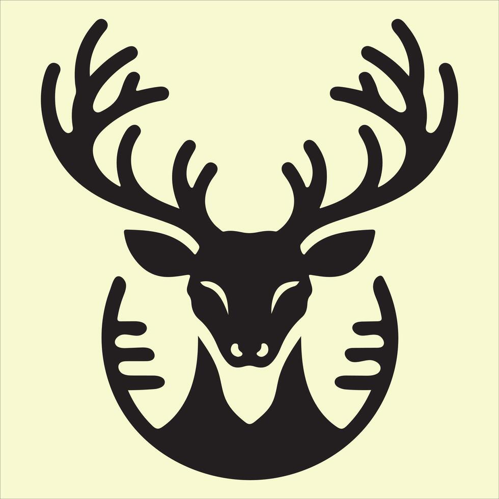 A deer head with antlers on it vector