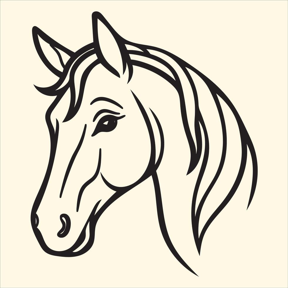 A horse head in a black and white drawing vector