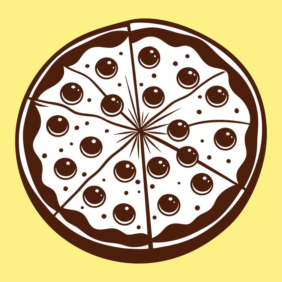 A full size Pizza silhouette vector