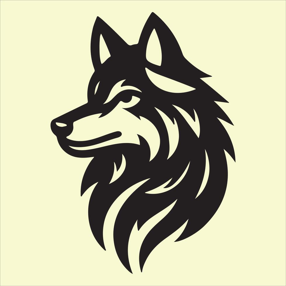 A wolf head on a light background vector