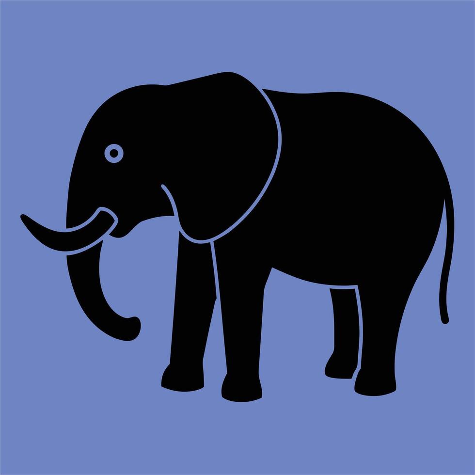 An elephant is shown in a blue background vector