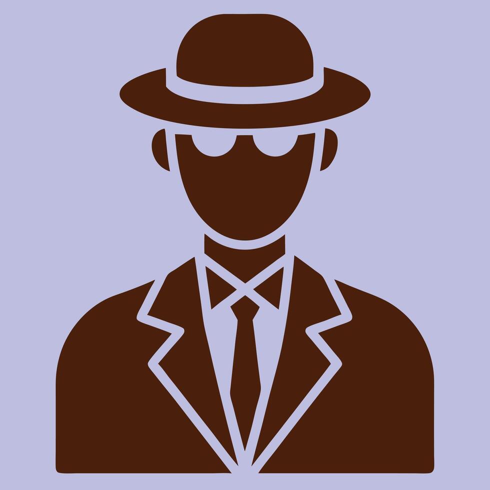 A man in a suit and hat with a tie vector