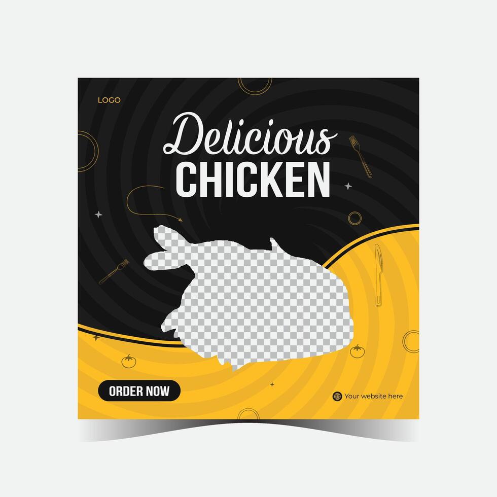 Delicious Chicken Social Media Banner vector