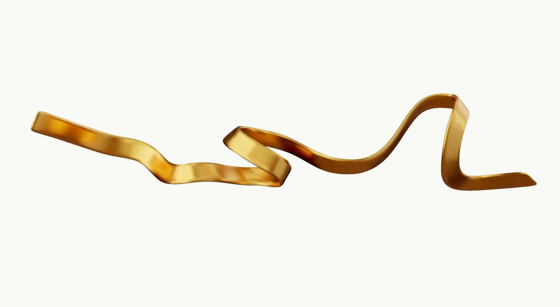 3d golden ribbon vector