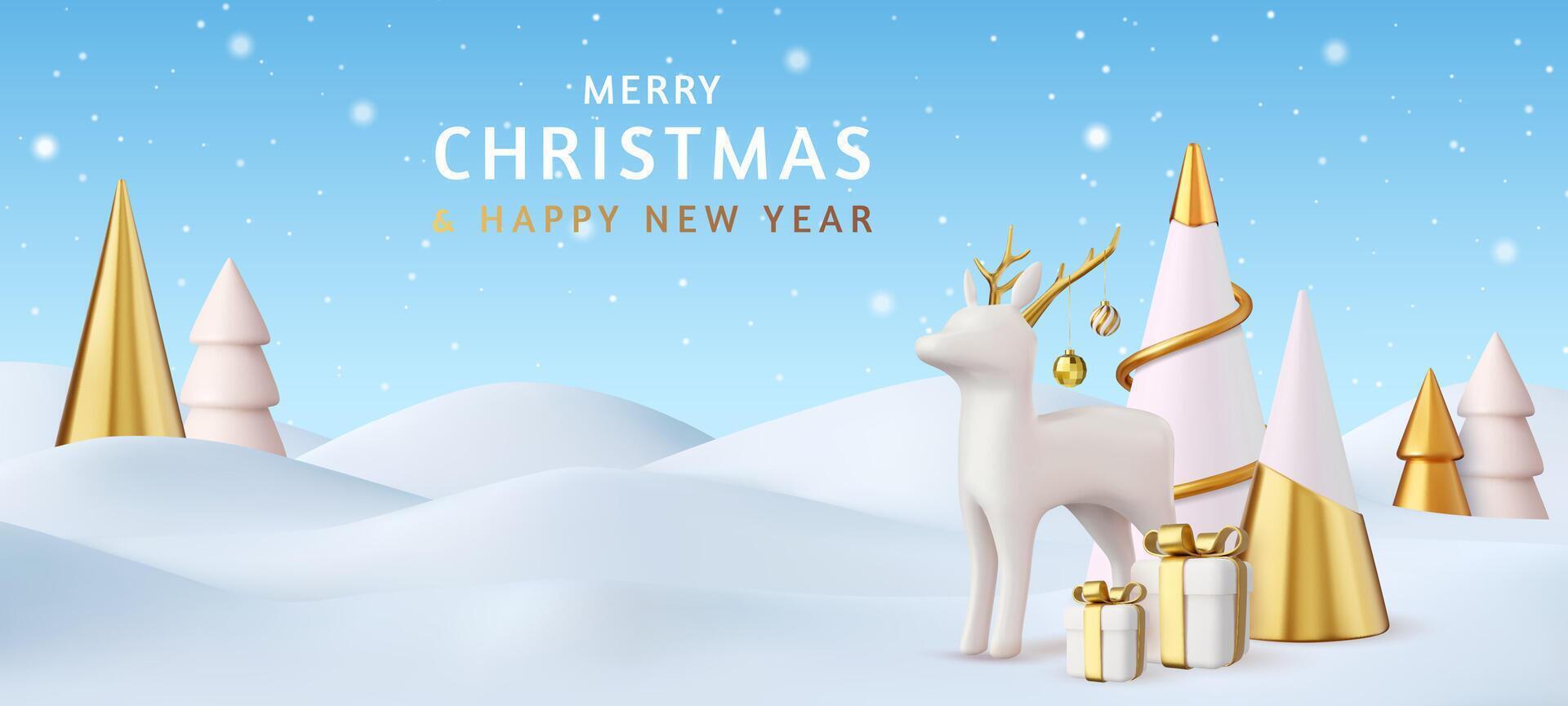 3d Merry Christmas background vector