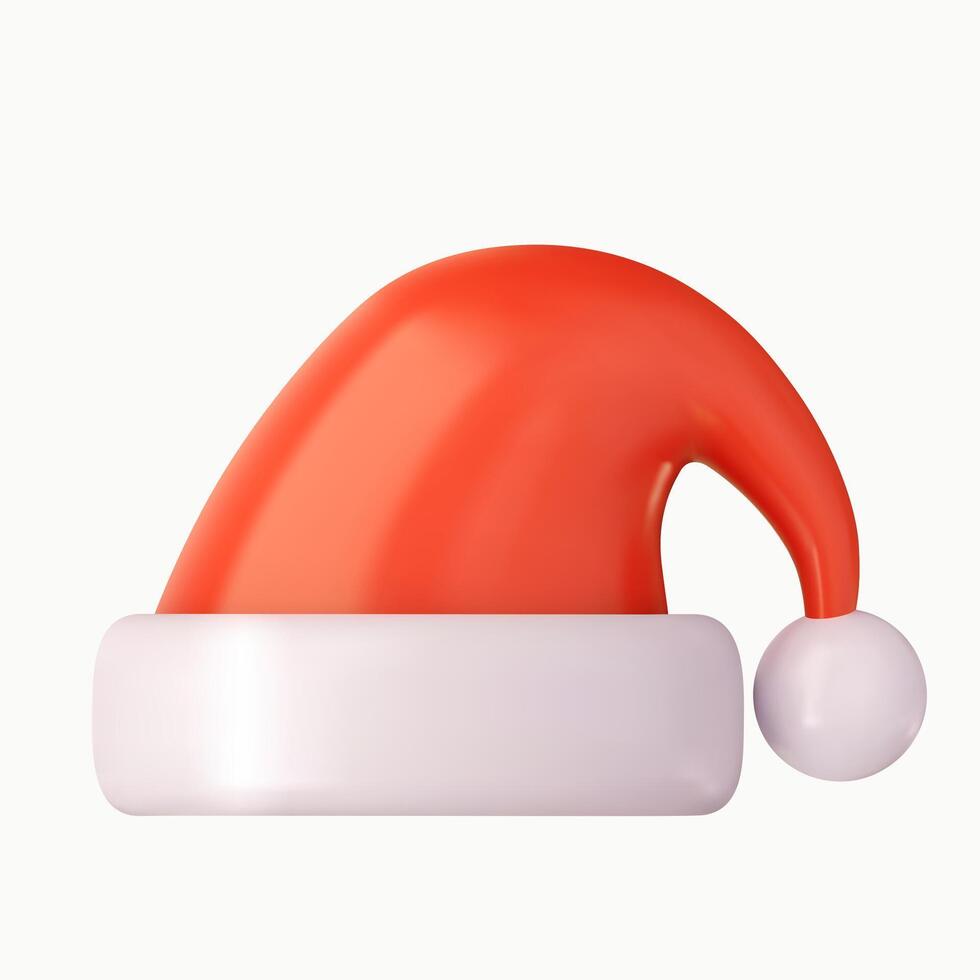 3d Santa Claus hat vector