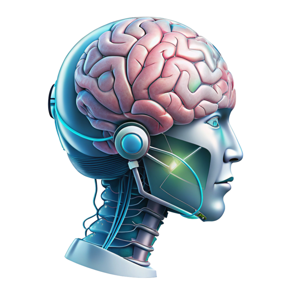 AI Technology in Human Brain Integration png