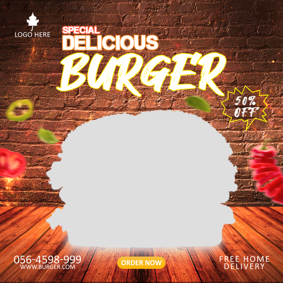 Delicious burger and food menu social media banner template psd