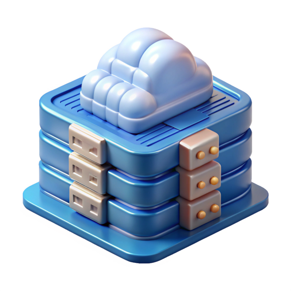 Digital Cloud Data Center with LED Lights png