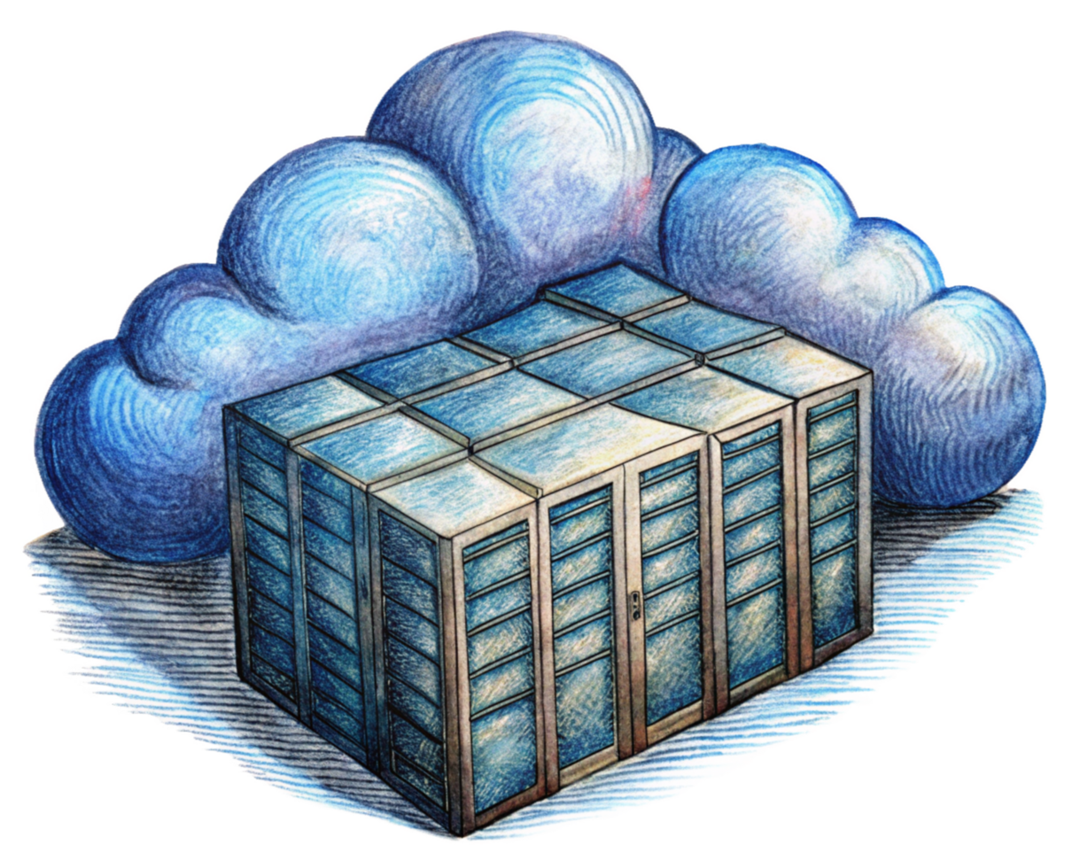 Digital Cloud Data Center Room Setup png