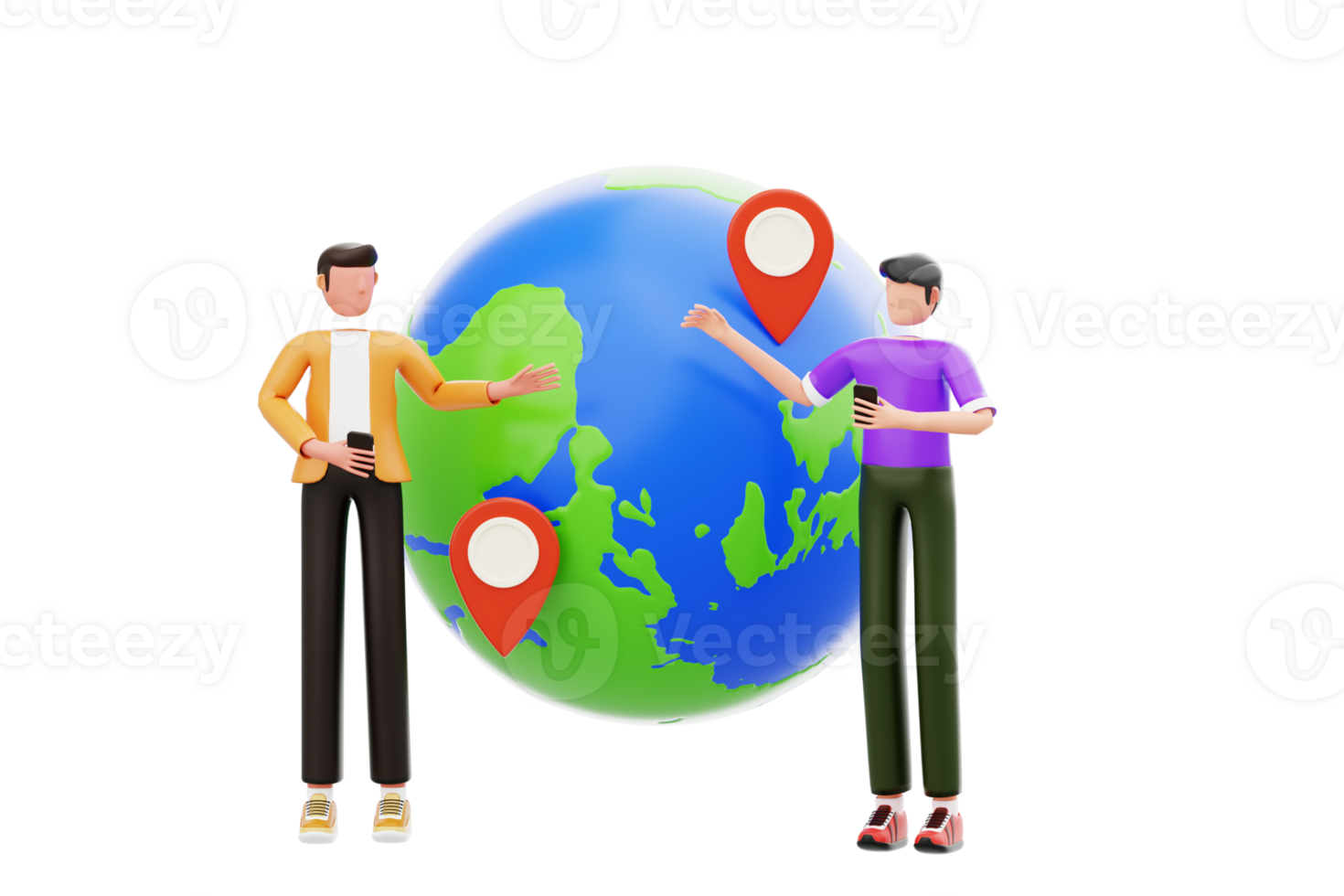 Global communication 3D Illustration. Global communication network 3D Illustration. Social media communication systems and technologies png