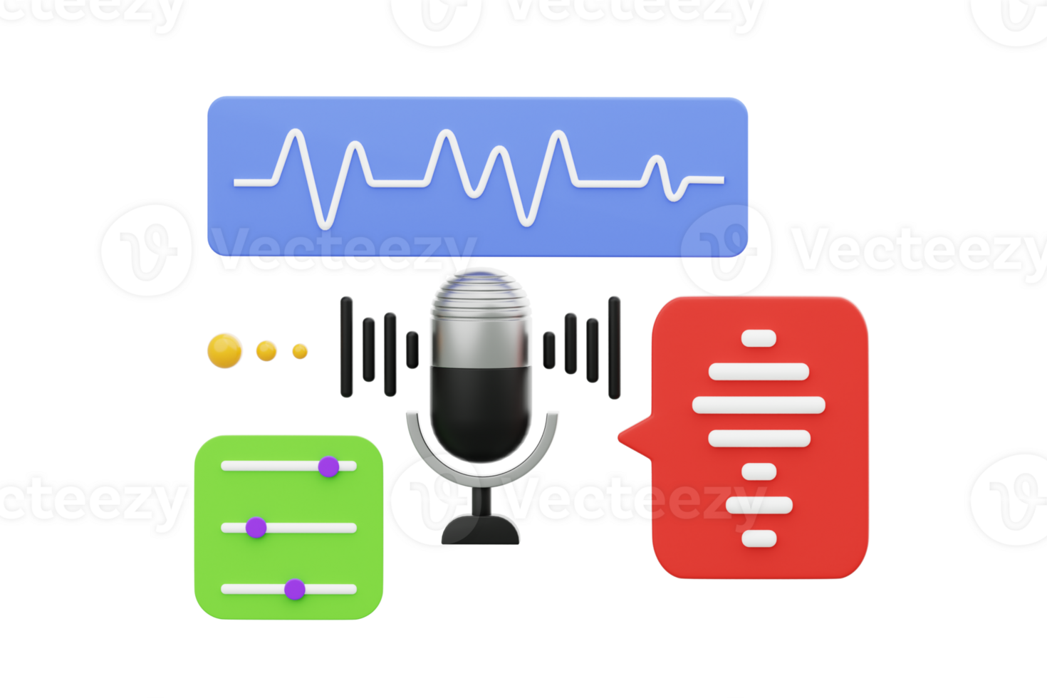 Voice Communication 3D Illustration. Voice Chat 3D Illustration png