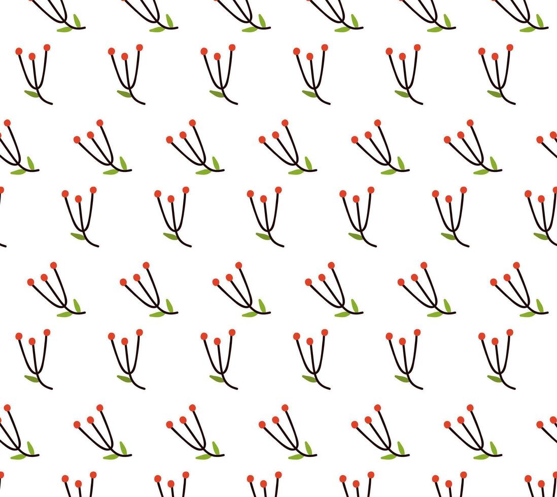 Rowan. Seamless pattern in minimalist style. Abstraction. vector