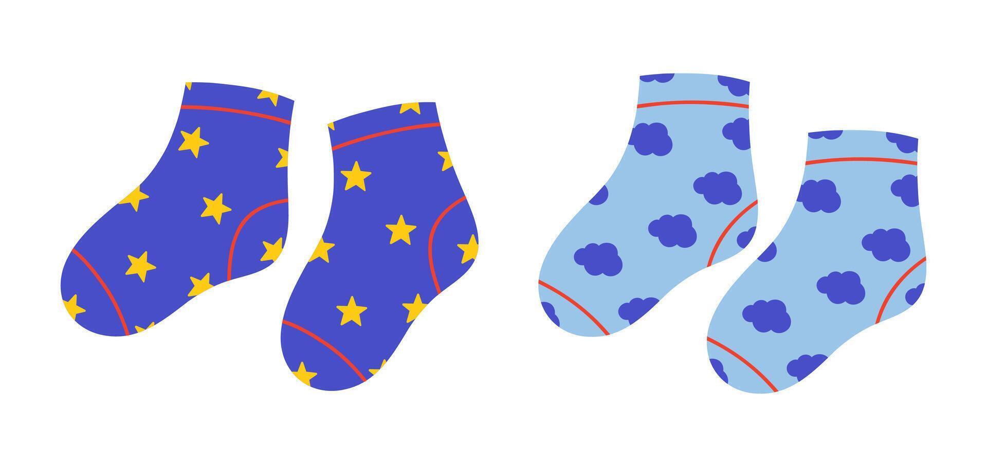 Socks Day. illustration with different colorful socks vector
