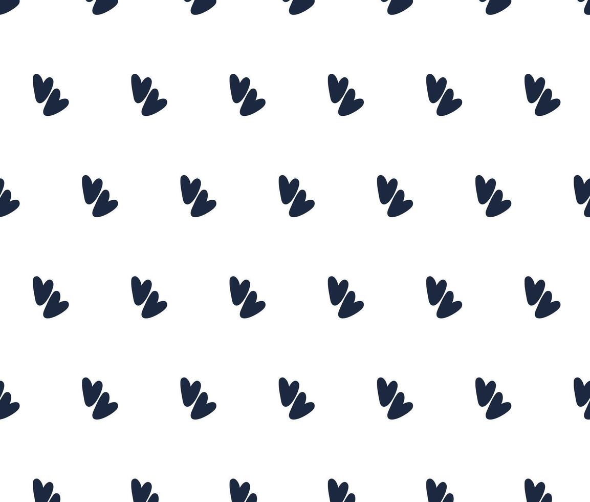 Seamless hand drawn hearts pattern vector