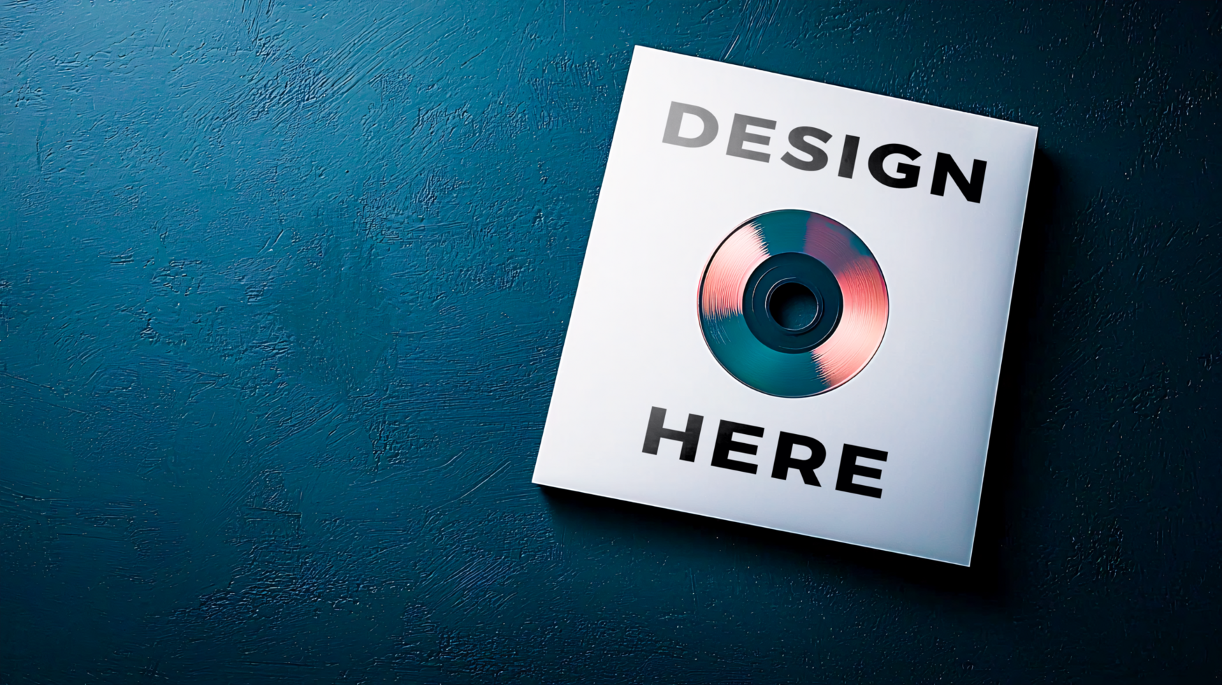 Blank CD cover mockup on dark modern background for branding and design placement psd