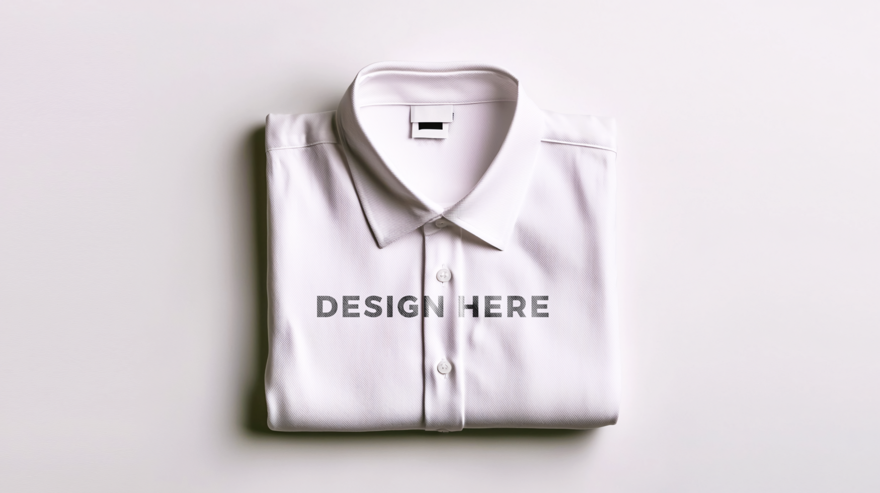 Folded shirt mockup on white background for branding and design placement psd