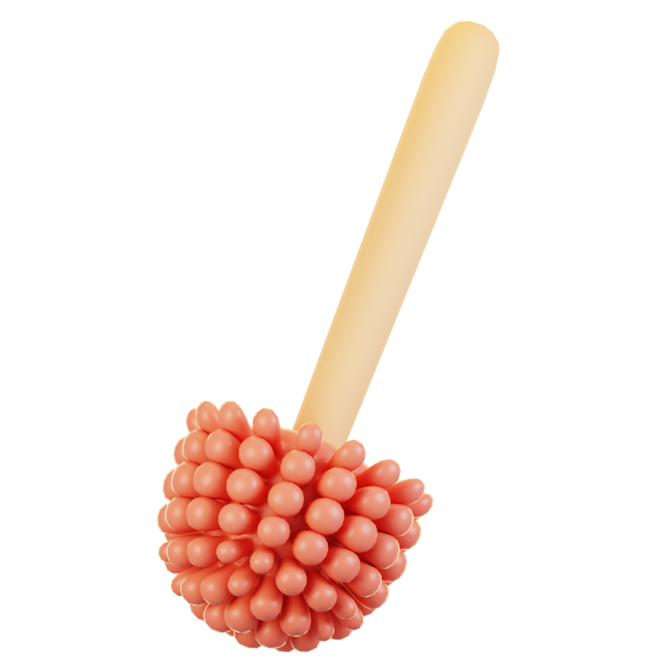 3d rendering bathroom icon concept. 3d render toilet brush png