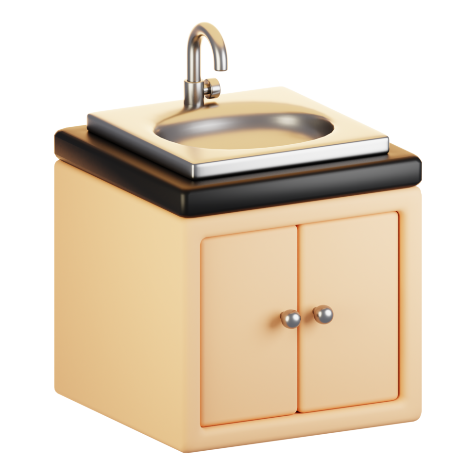 3d rendering bathroom icon concept. 3d render sink png