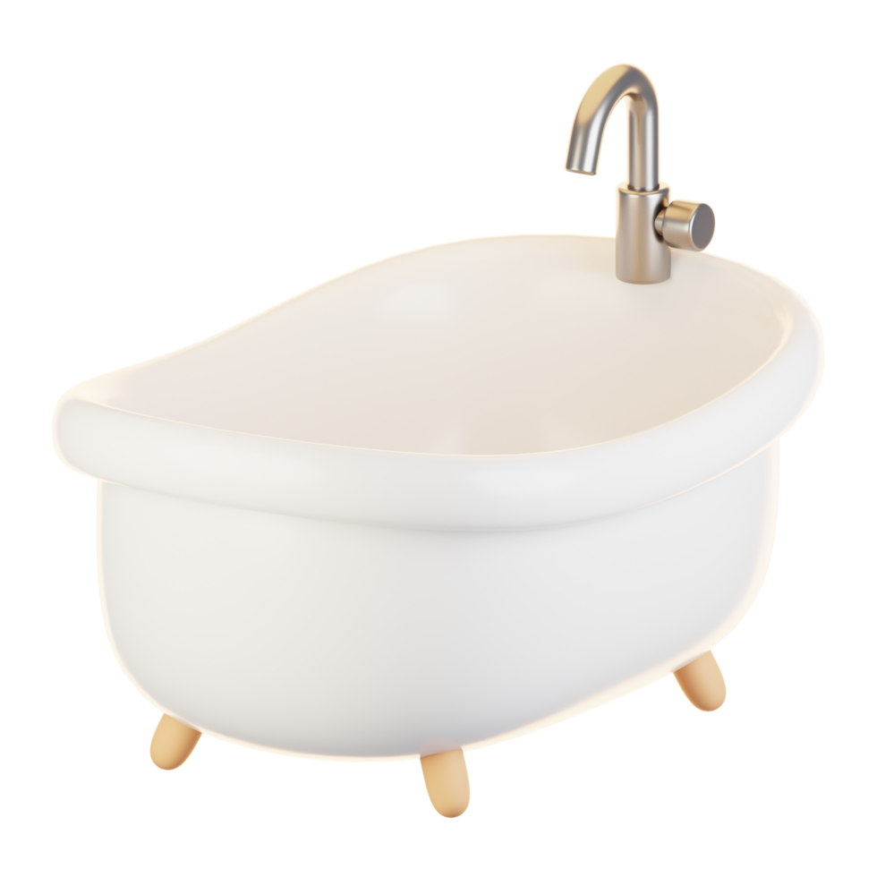 3d rendering bathroom icon concept. 3d render bathtub png