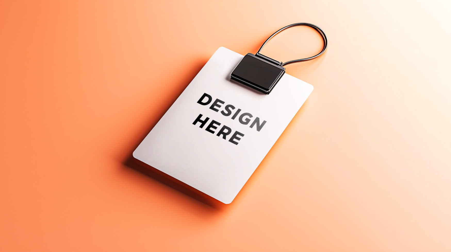 ID card mockup on peach background for identity and membership badge psd