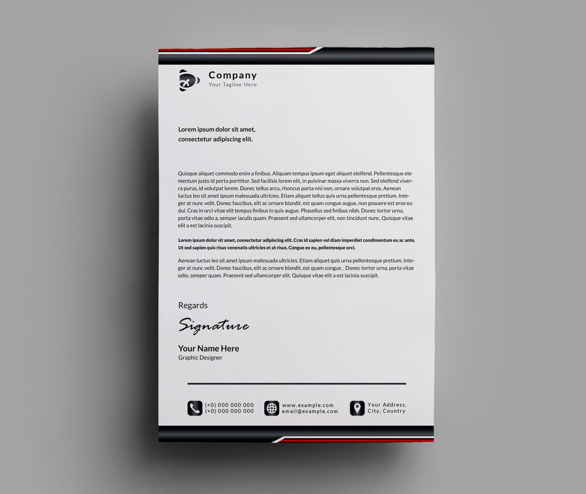 Professional company business letterhead template design. psd