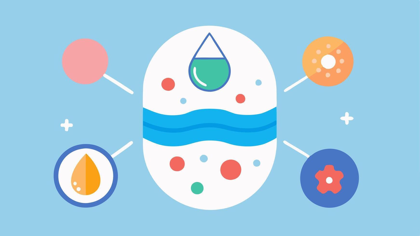 These illustrations can help visually communicate the concept of nanoencapsulation in skincare delivery effectively.. vector