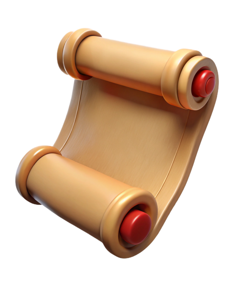 Old Parchment Scroll with Medieval Script png