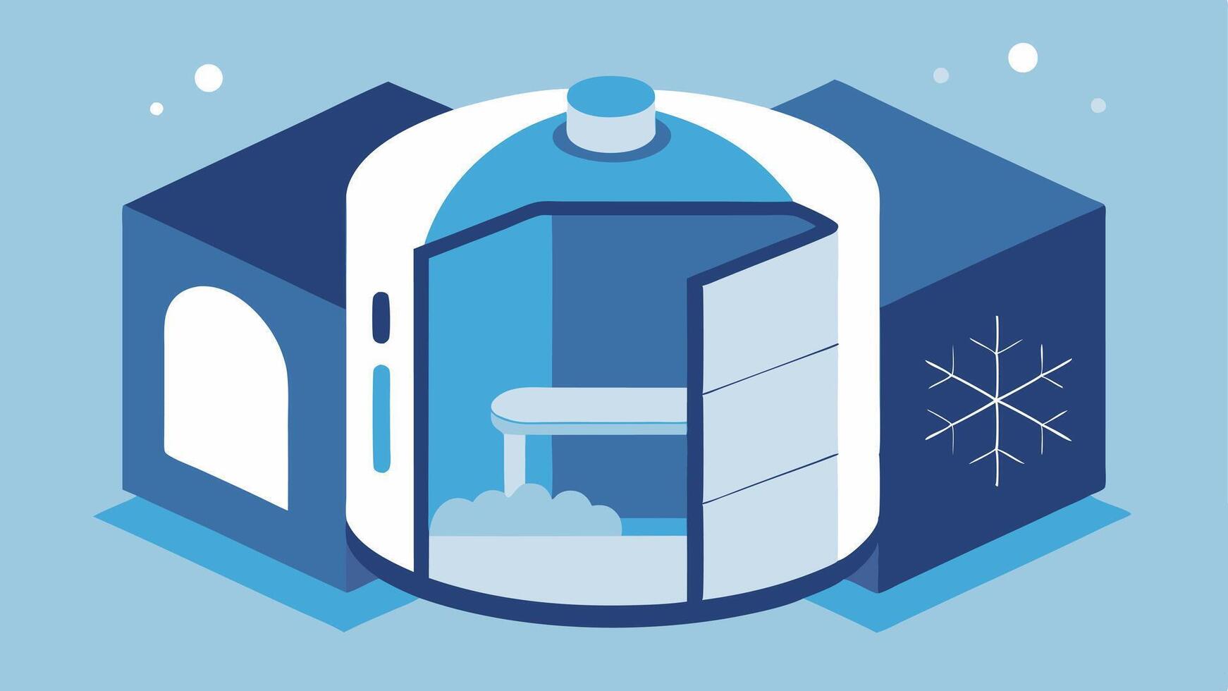 Material Science An illustration focusing on the advanced materials used in cryotherapy chambers like triplelayer insulation and their thermal properties showing how they enhance. vector