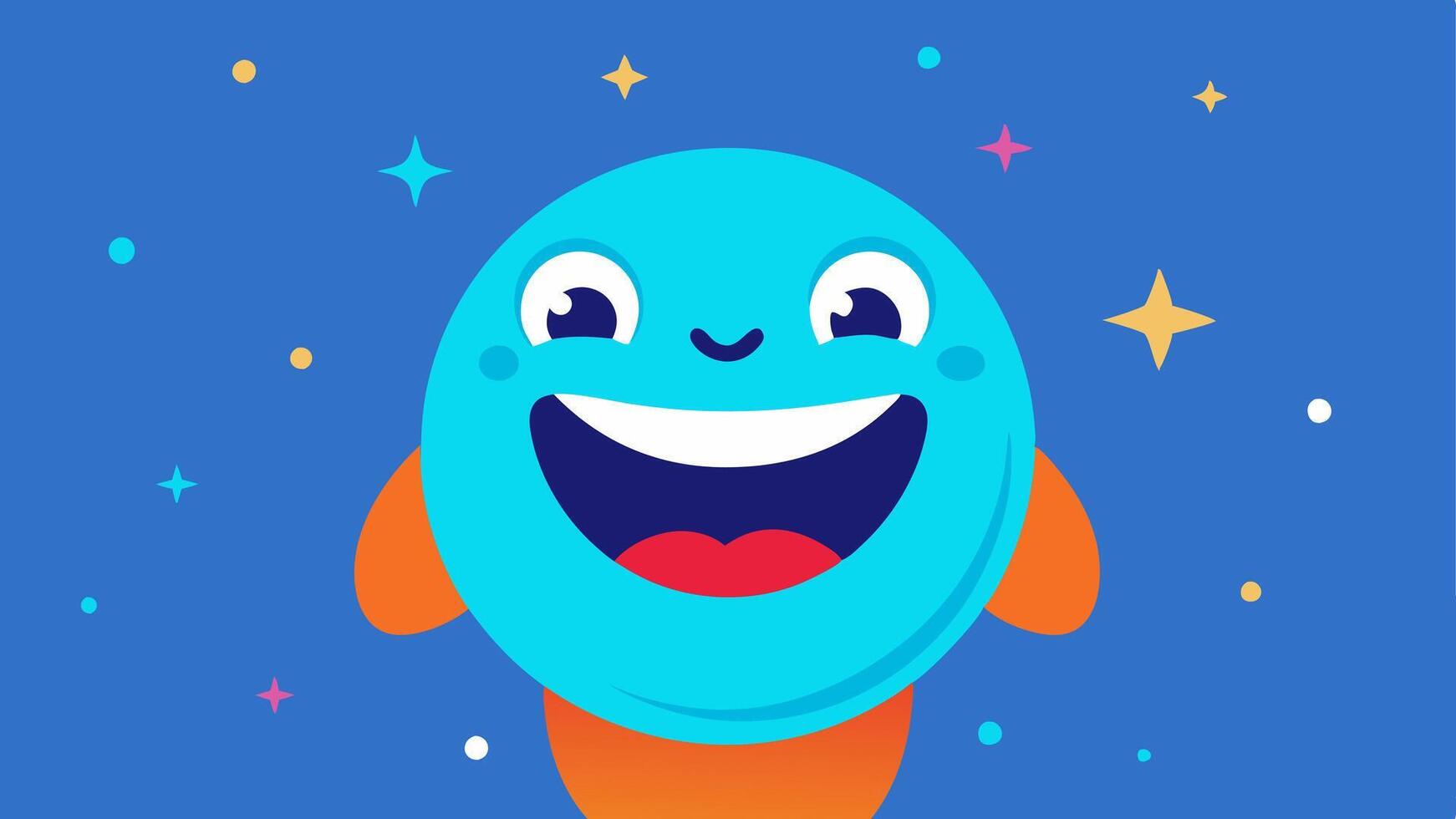The OvertheTop Smirk A cheerful character with a huge smile and raised eyebrows complements the eye roll. Their eyes are finely illustrated with exaggerated pupils looking skyward. vector