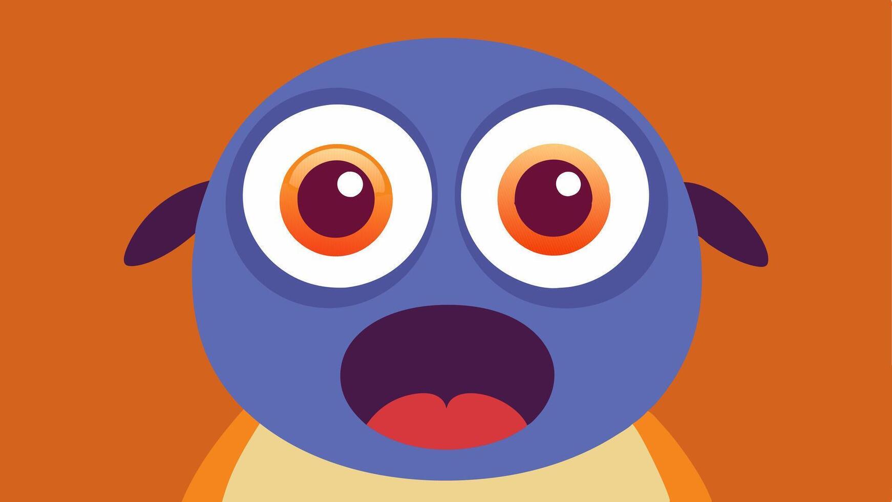 WideEyed Expression The character features oversized round eyes with a glimmer of surprise each one filled with shiny highlights. The eyebrows are raised high dramatically arching. vector