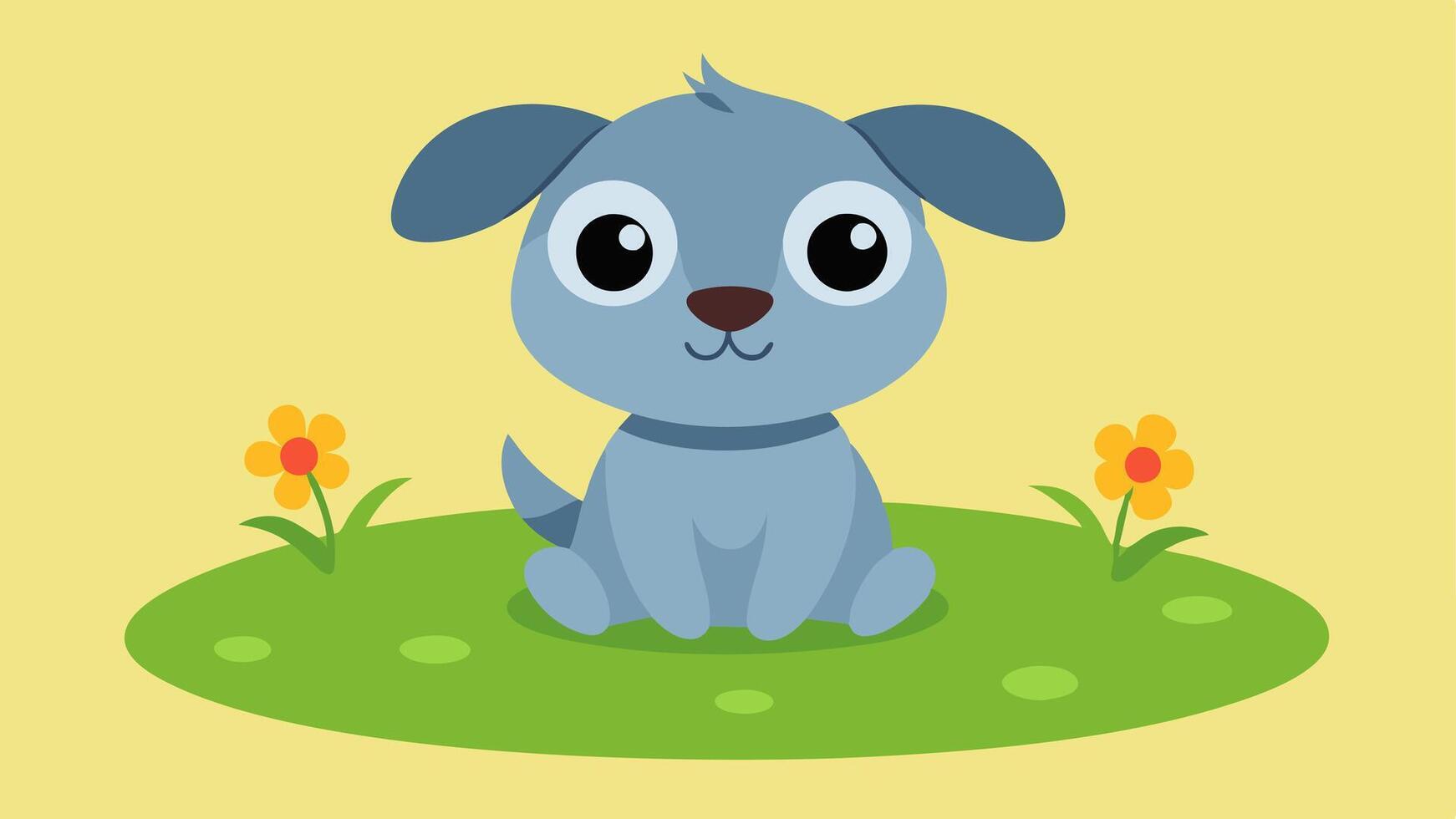 Whimsical Expression A cartoonish puppy with exaggerated features including big shining eyes and a small rounded snout. The puppys eyebrows are raised creating a pleading look. It. vector