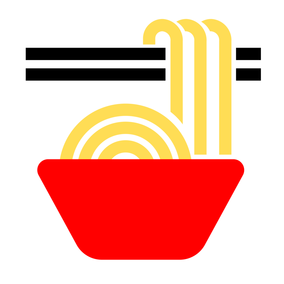 a bowl of noodles with chopsticks on top of it png