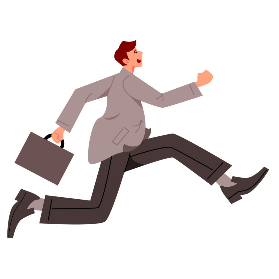 businessman running with briefcase png