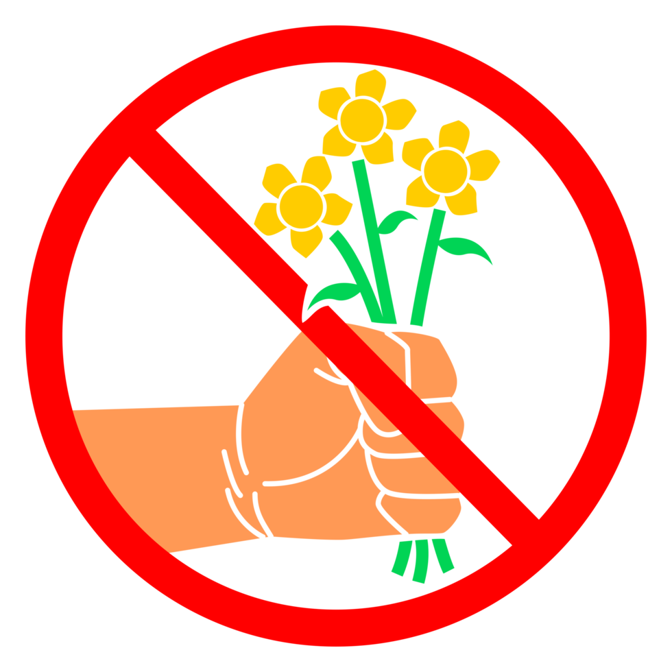 no flowers are allowed sign png