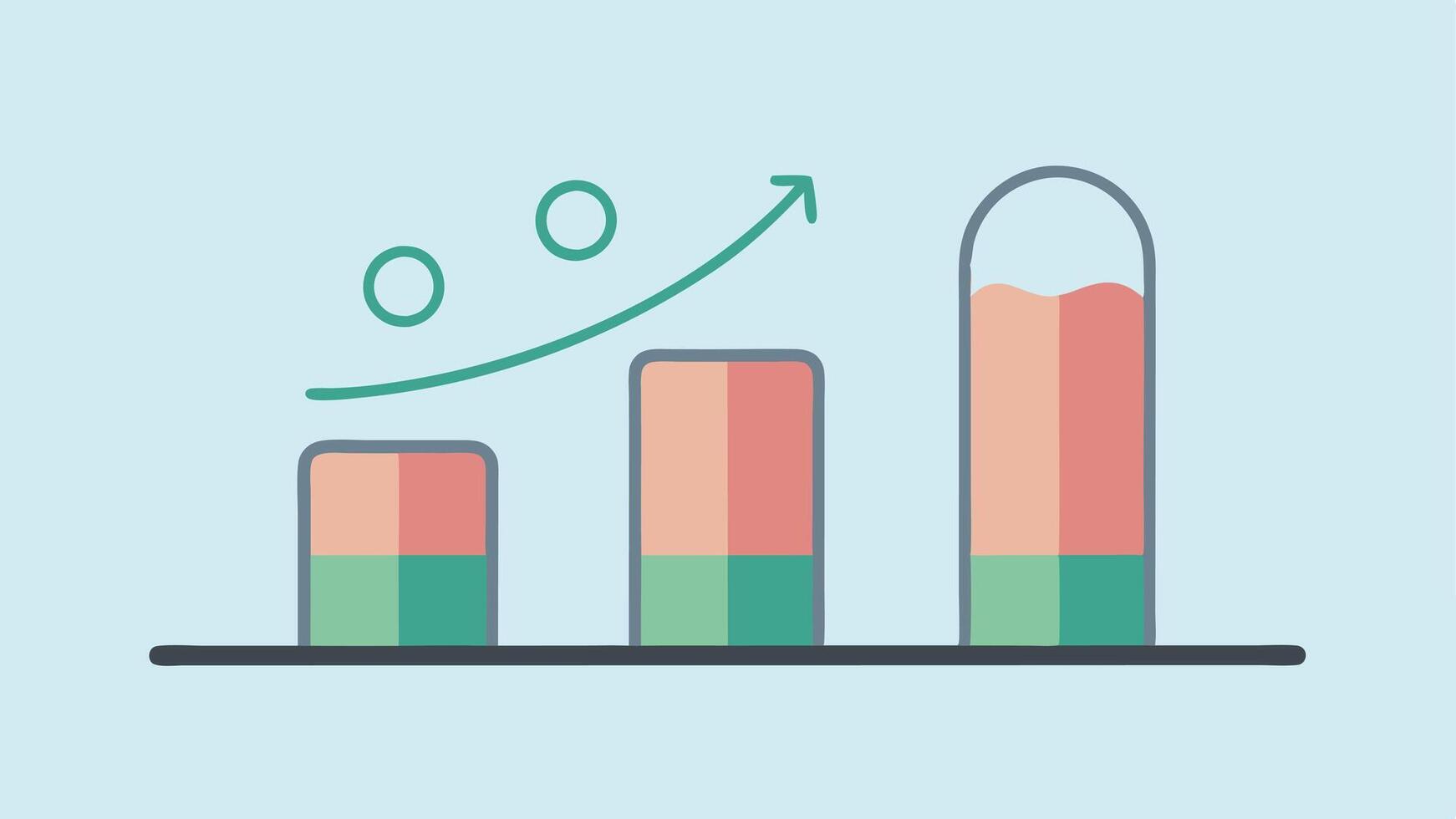 Wrinkle Reduction Graph A simple bar graph beside a patch illustration showing the percentage of wrinkle reduction over a period of use.. vector