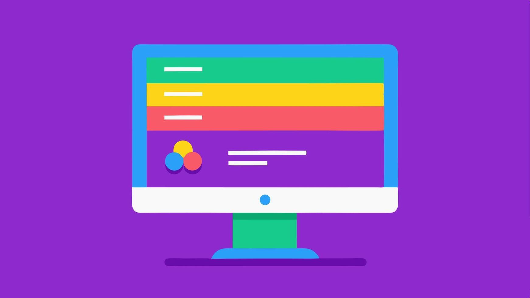 Vibrant Color Palette A colorful computer display featuring a bold popup notification with an energizing gradient background announcing onedayonly prices for tech gadgets.. vector