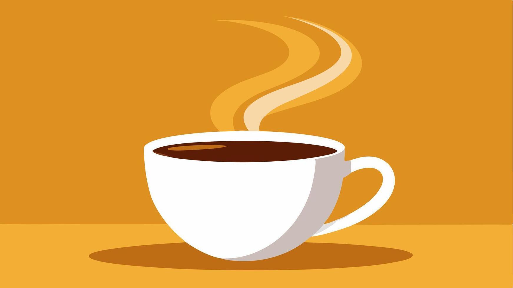 Warm Colors and Steam The illustration depicts a closeup view from the bottom of a white ceramic coffee cup. The surface of the coffee is rich dark brown with gentle swirls of. vector