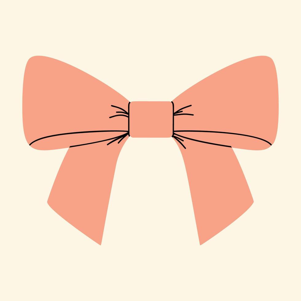 Pink ribbon bow flat style vector