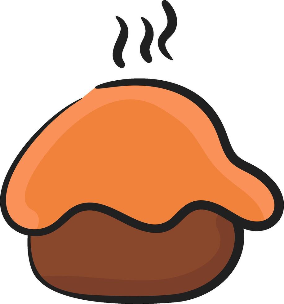 A cartoon mushroom with a hot plate on top vector