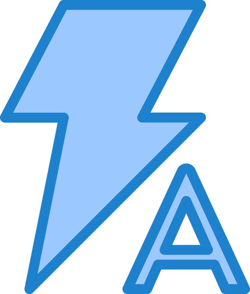 A blue lightning bolt with the letter a vector