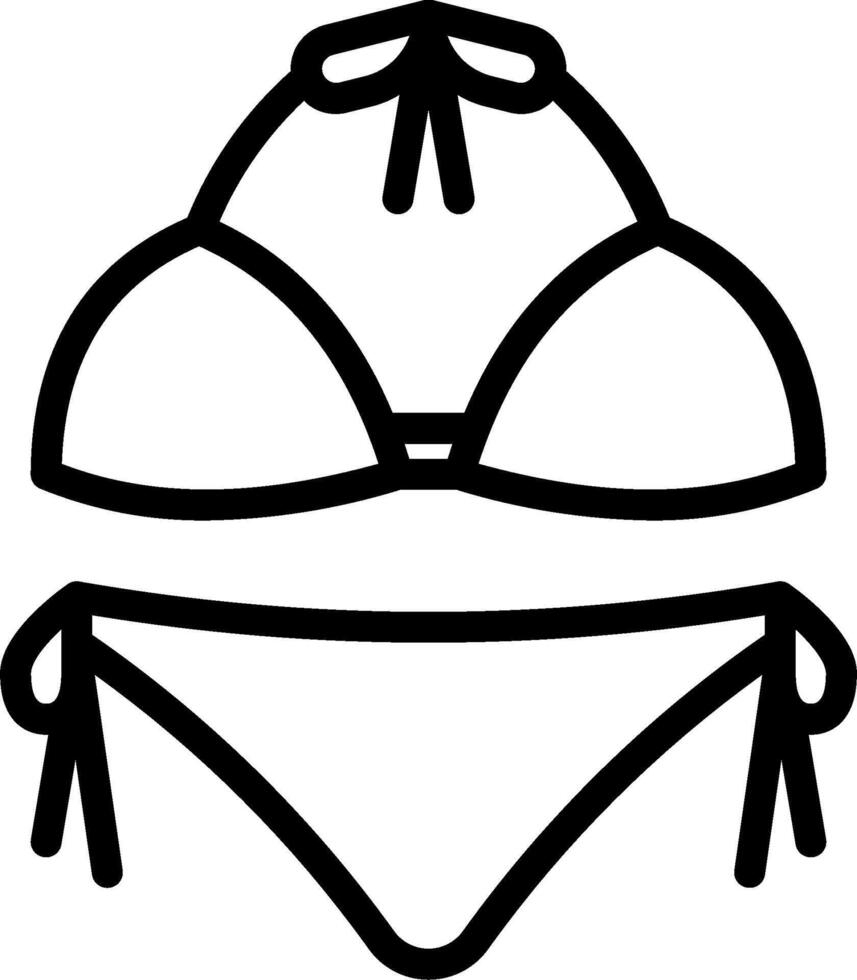 A bikini and a bikini bottoms outline vector