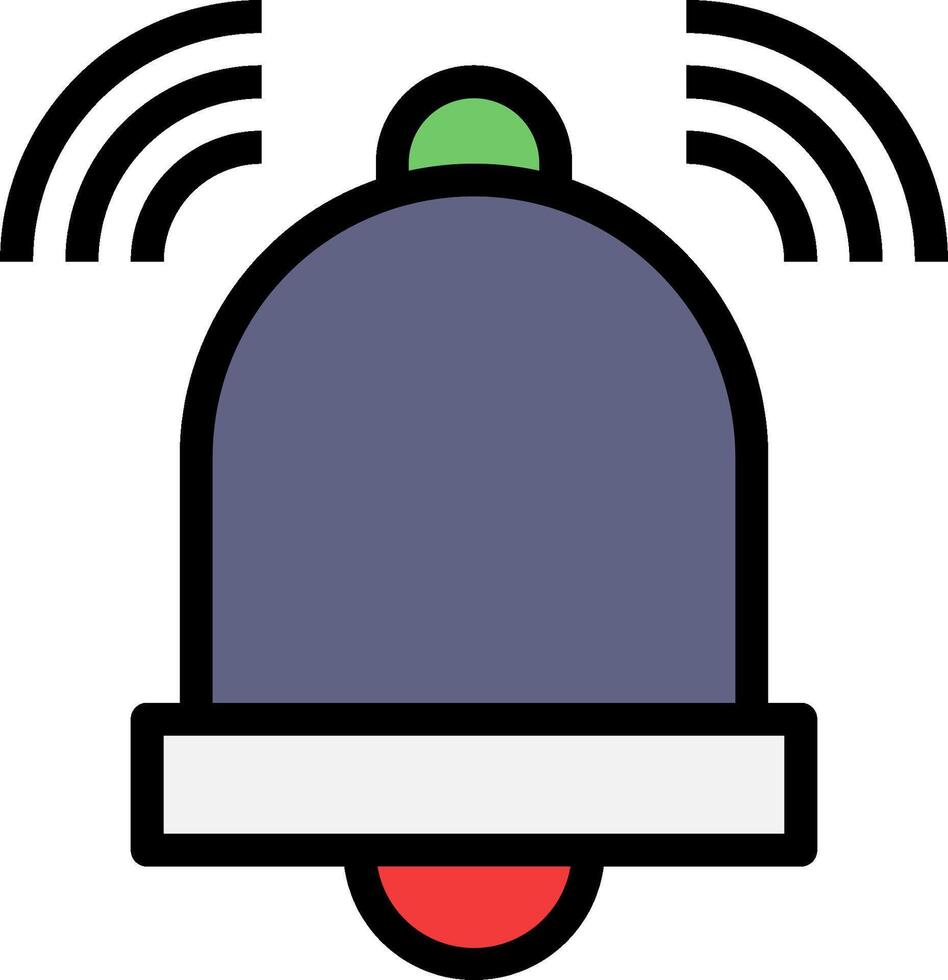 A bell icon with a red button on top vector