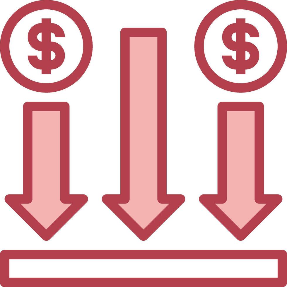 A red arrow pointing to a dollar sign vector