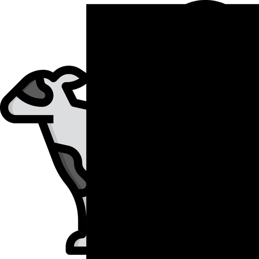 A black and white goat is standing behind a black and white wall vector