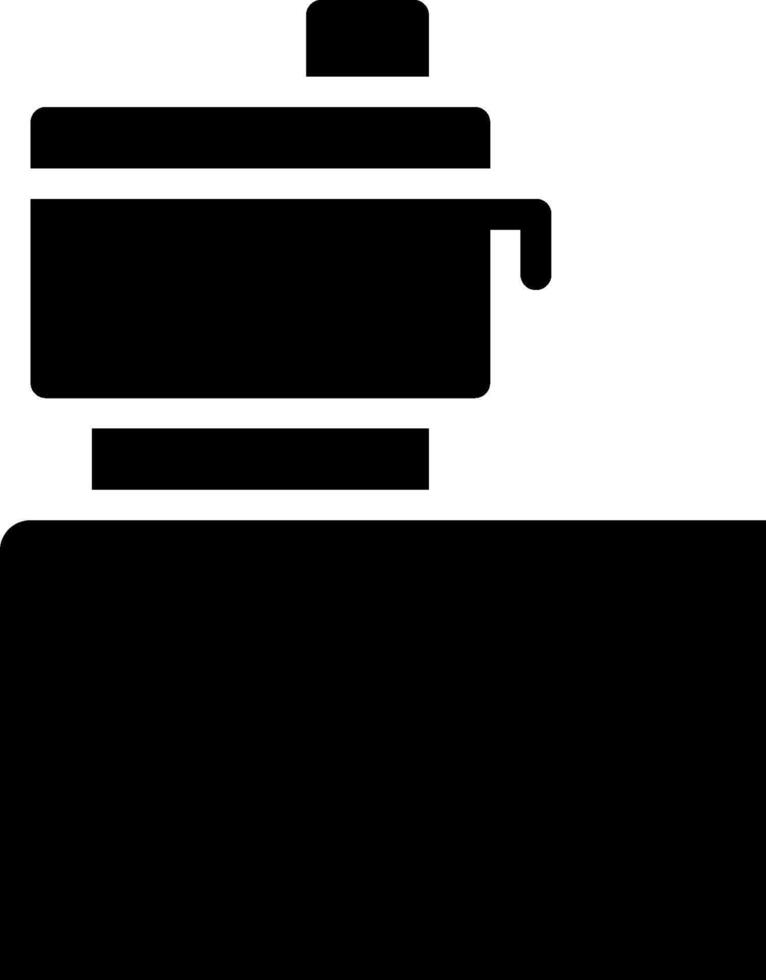 A black and white icon of a stove vector