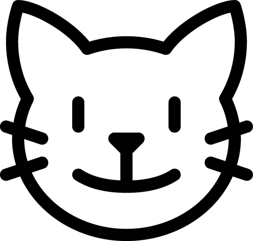 A black and white cat face with a smile vector